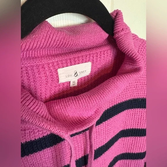 Lou & Grey Colorblock Waffle Funnel Neck Sweater | Size XL - Picture 5 of 12